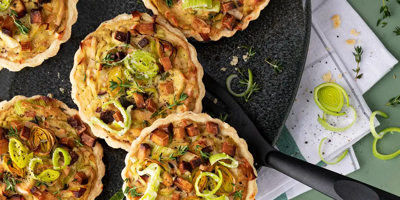 Vegane Mini-Lauchquiches