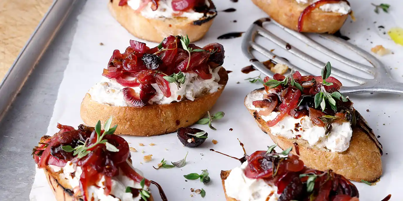 Rezept Crostini Walnussfrischkäse Cranberry-Kompott